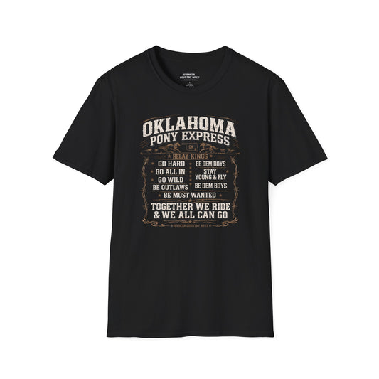 Oklahoma Pony Express Relay Kings Roster Shirt – Team Roster– Pony Express Inspired Apparel